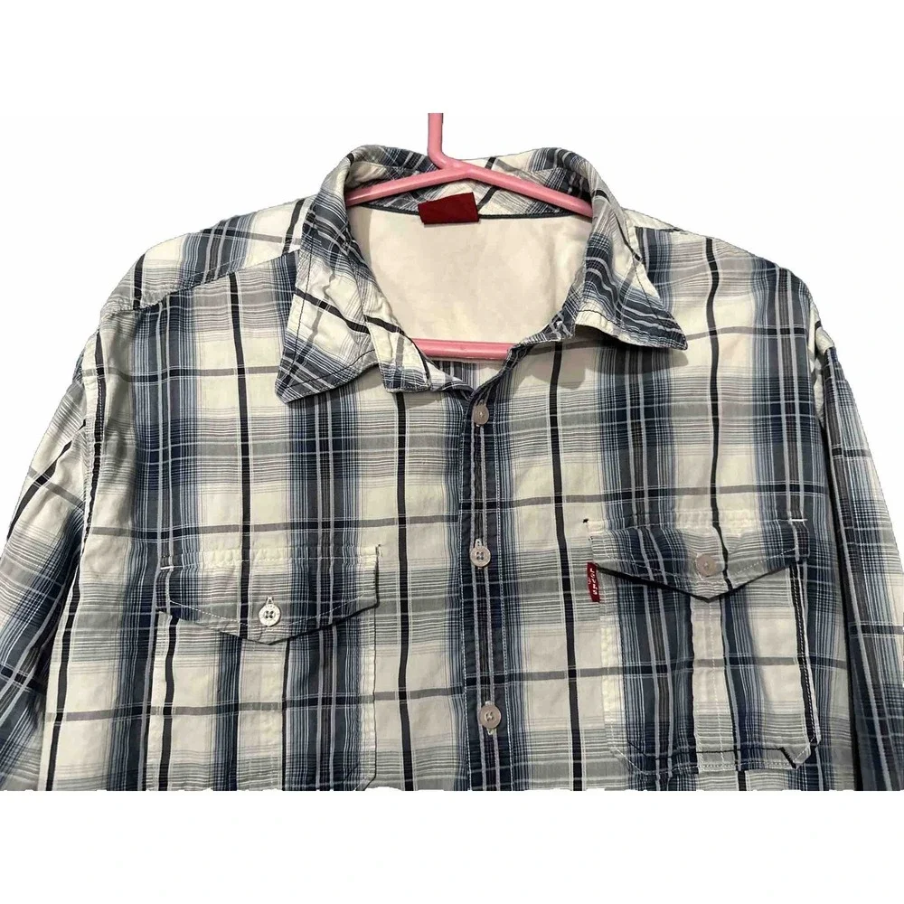 Levi's Shirt Mens XXL Button Up Cotton Long Sleeve Shirt Red Tab
